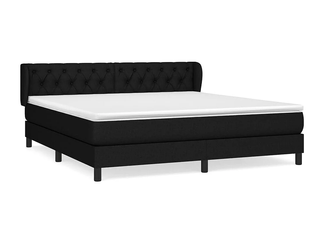 Boxspring met matras stof zwart 160x200 cm