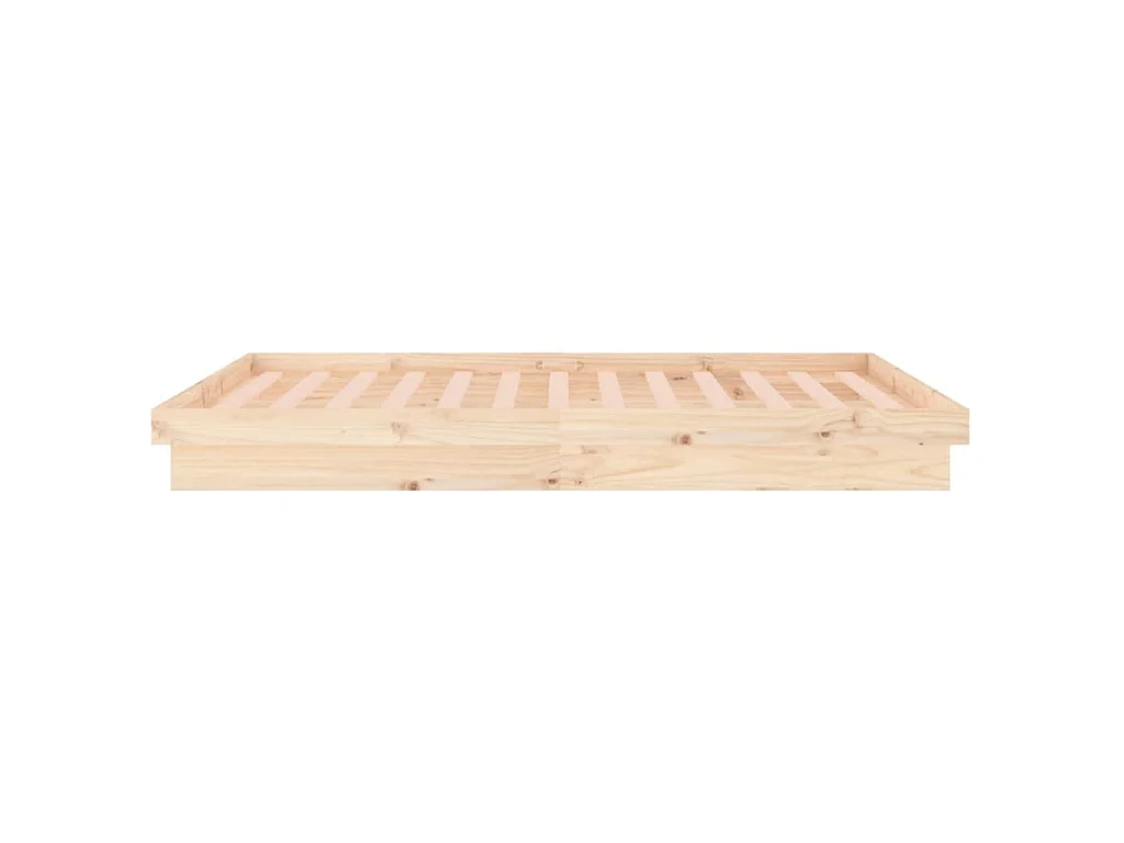 Bedframe LED massief hout 200x200 cm