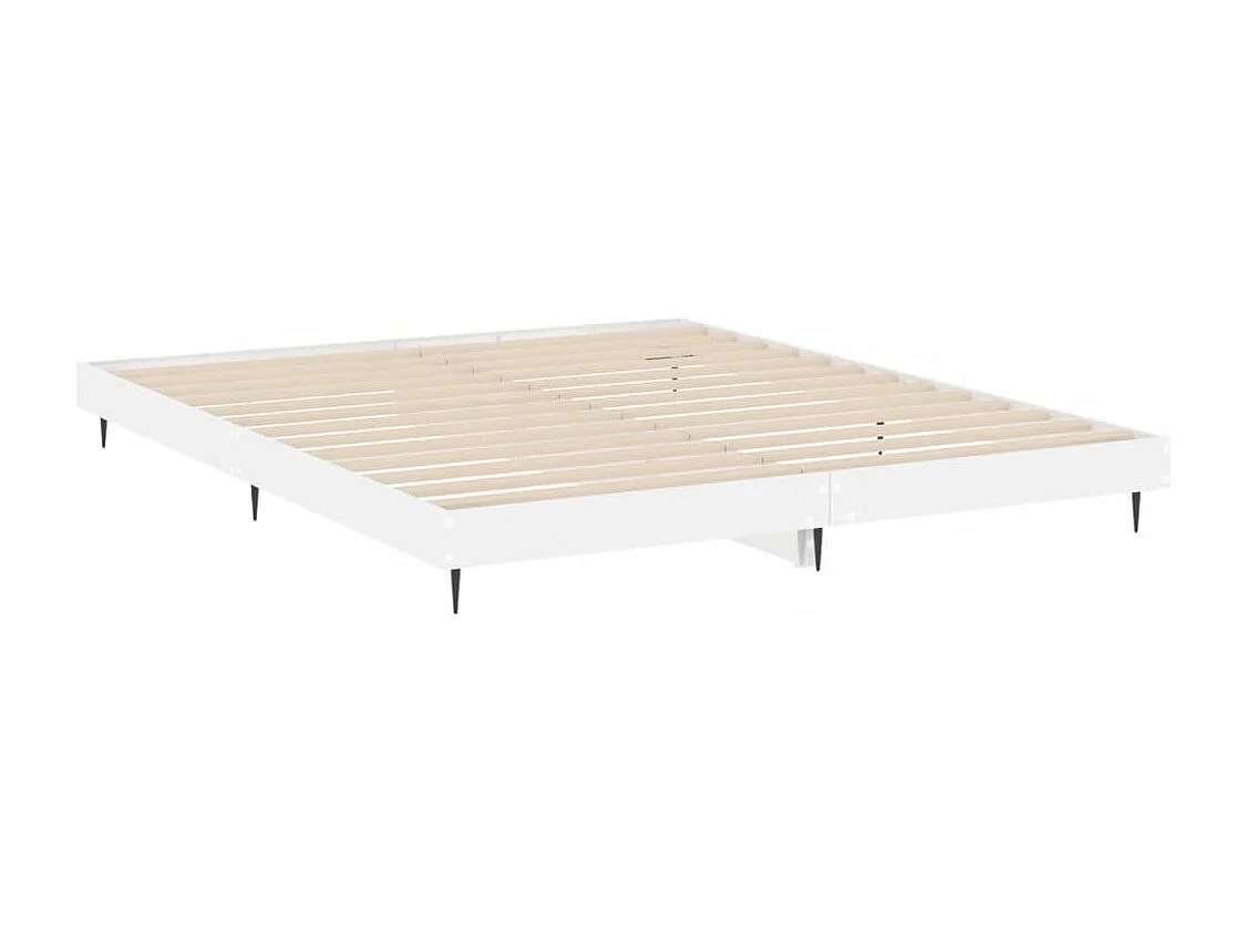 Cadre de lit sans matelas blanc brillant 160x200 cm