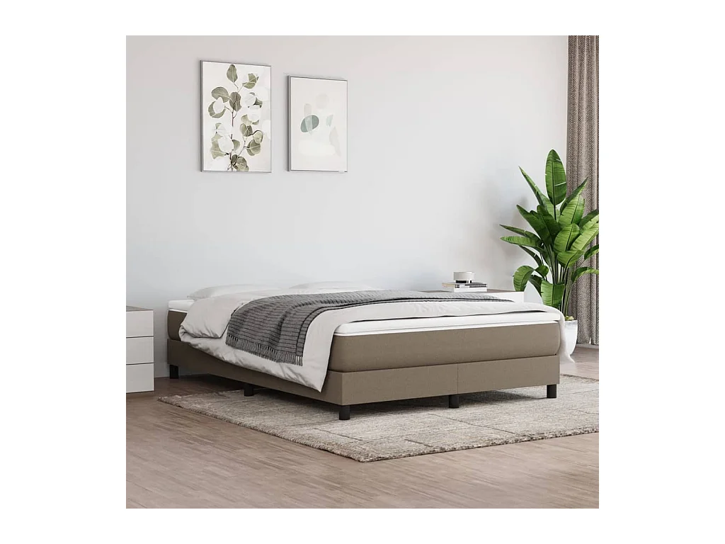 Cadre de lit sans matelas taupe 140x200 cm tissu