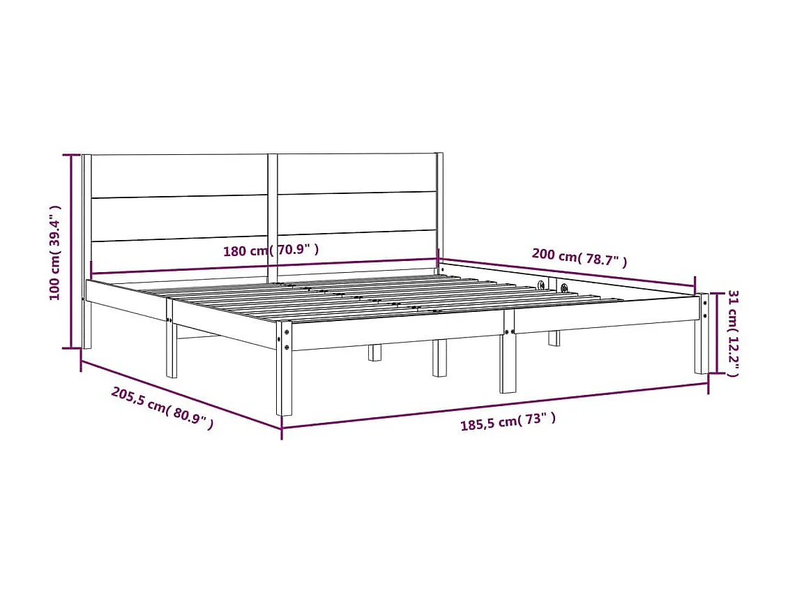 Massivholzbett 180x200 cm