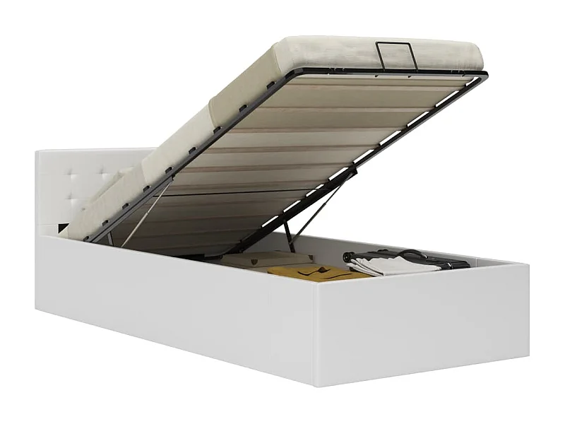 Giroletto con Contenitore Idraulico Bianco Similpelle 90x200cm