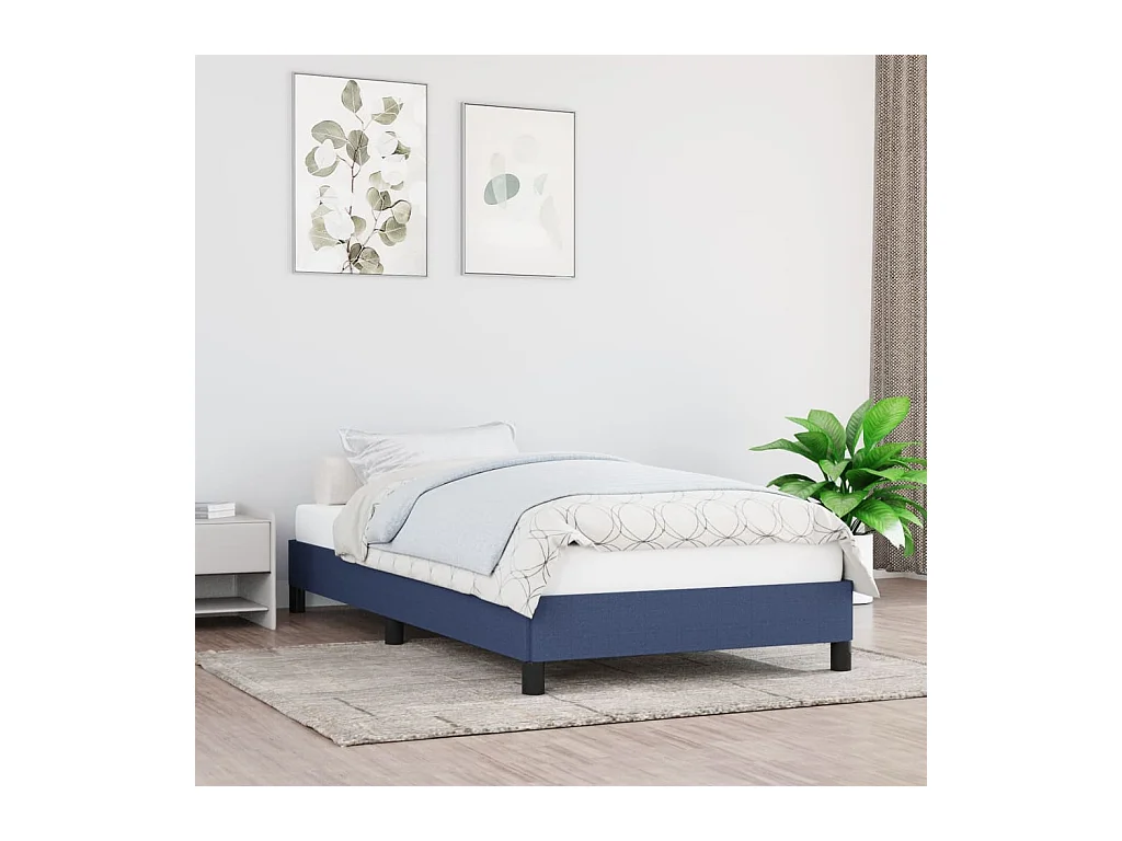 Giroletto senza Materasso Blu 90x190 cm in Tessuto