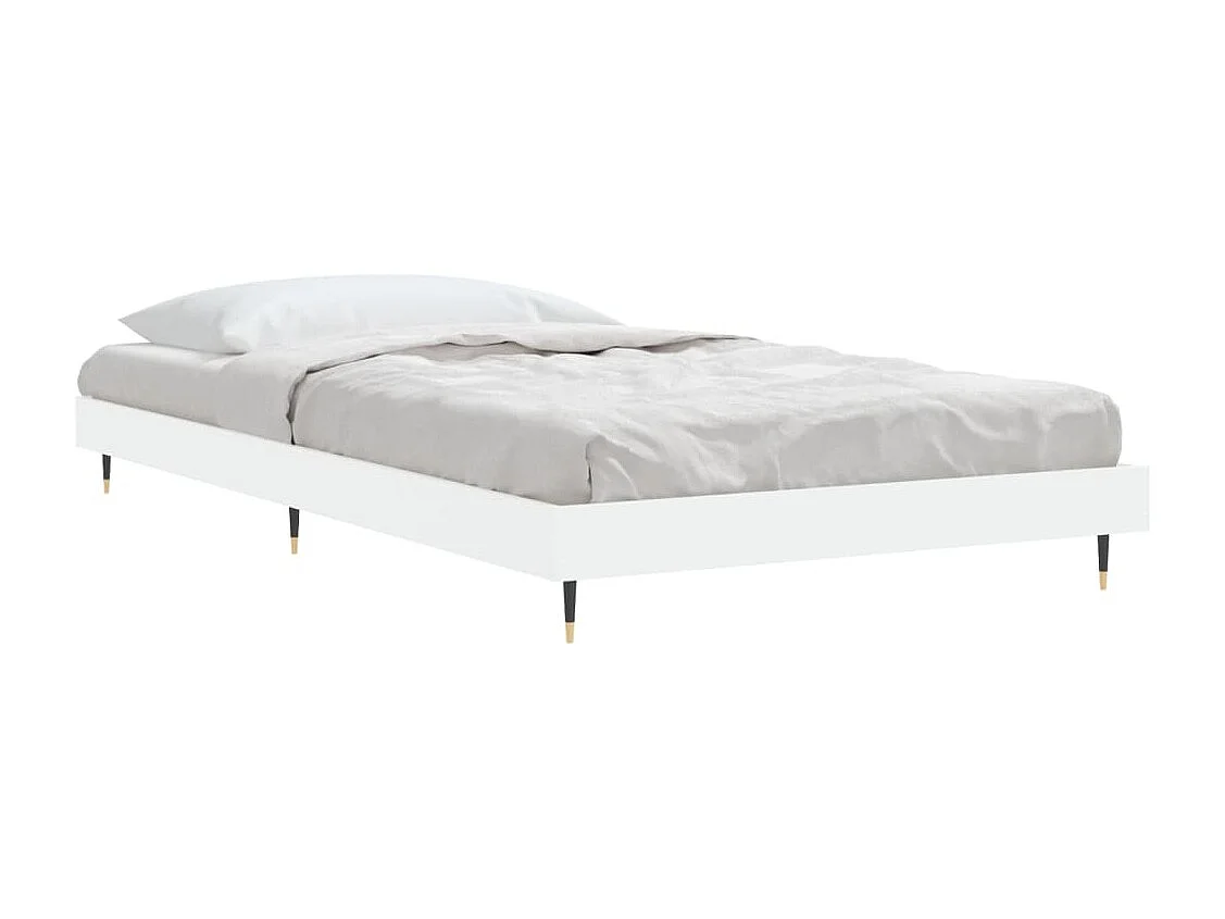 Cadre de lit sans matelas blanc 90x200 cm bois d'ingénierie