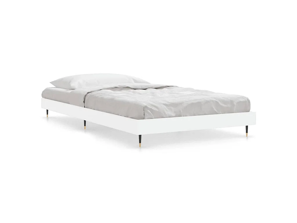 Cadre de lit sans matelas blanc 90x200 cm bois d'ingénierie