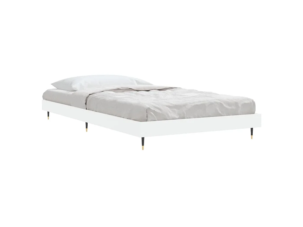 Cadre de lit sans matelas blanc 90x200 cm bois d'ingénierie