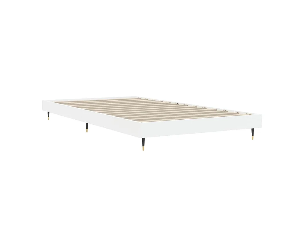 Cadre de lit sans matelas blanc 90x200 cm bois d'ingénierie