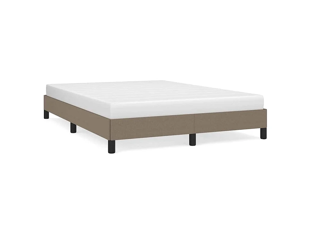 Cadre de lit sans matelas taupe 140x190 cm tissu