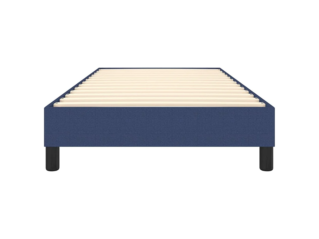 Cadre de lit à lattes bleu 90x190 cm tissu