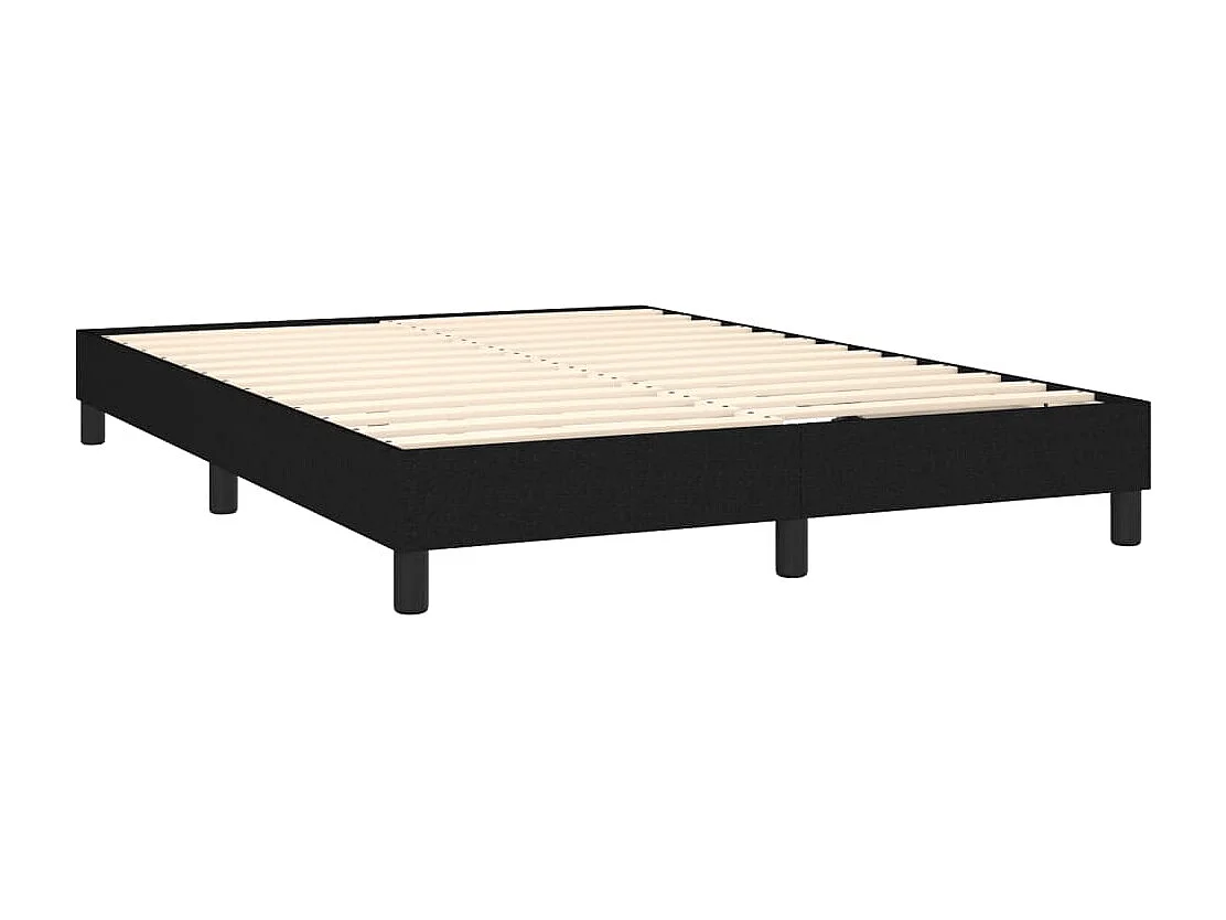 Cama com molas/colchão 140x190 cm tecido preto