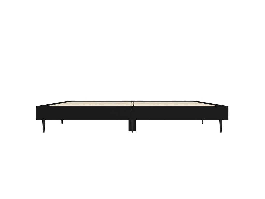 Cadre de lit sans matelas noir 140x190 cm bois d'ingénierie