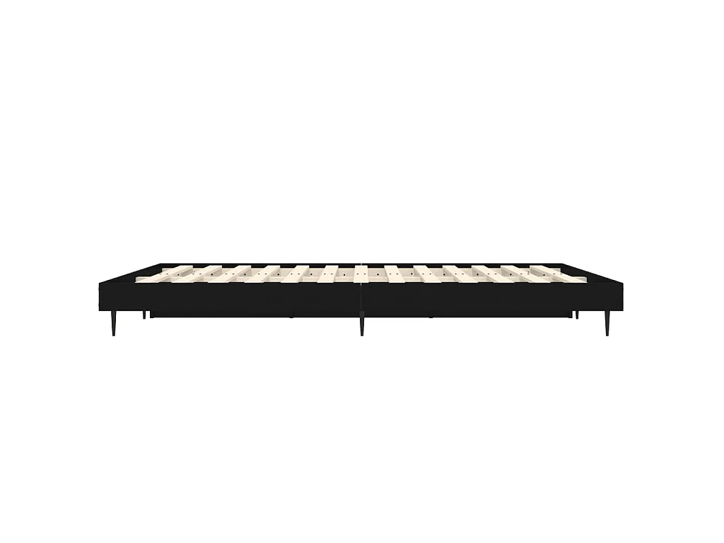 Cadre de lit sans matelas noir 140x190 cm bois d'ingénierie