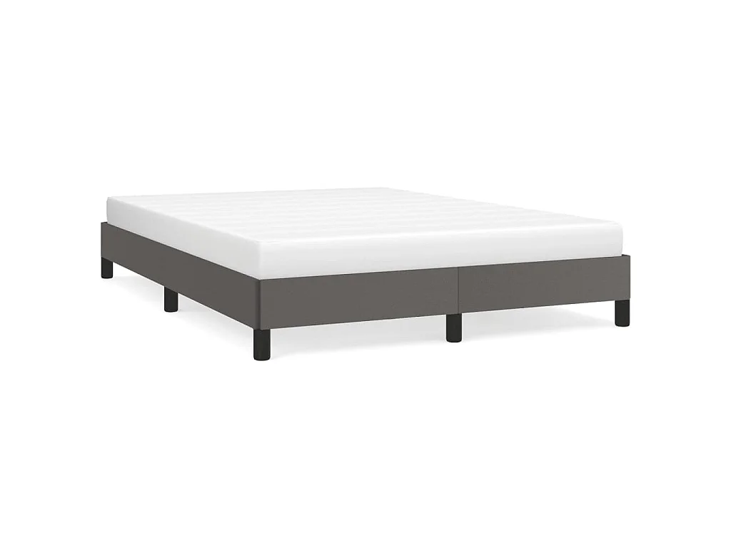 Cadre de lit sans matelas gris 140x190 cm similicuir