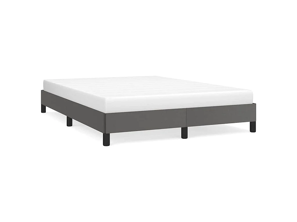 Cadre de lit sans matelas gris 140x190 cm similicuir