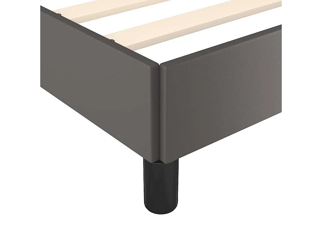 Cadre de lit sans matelas gris 140x190 cm similicuir