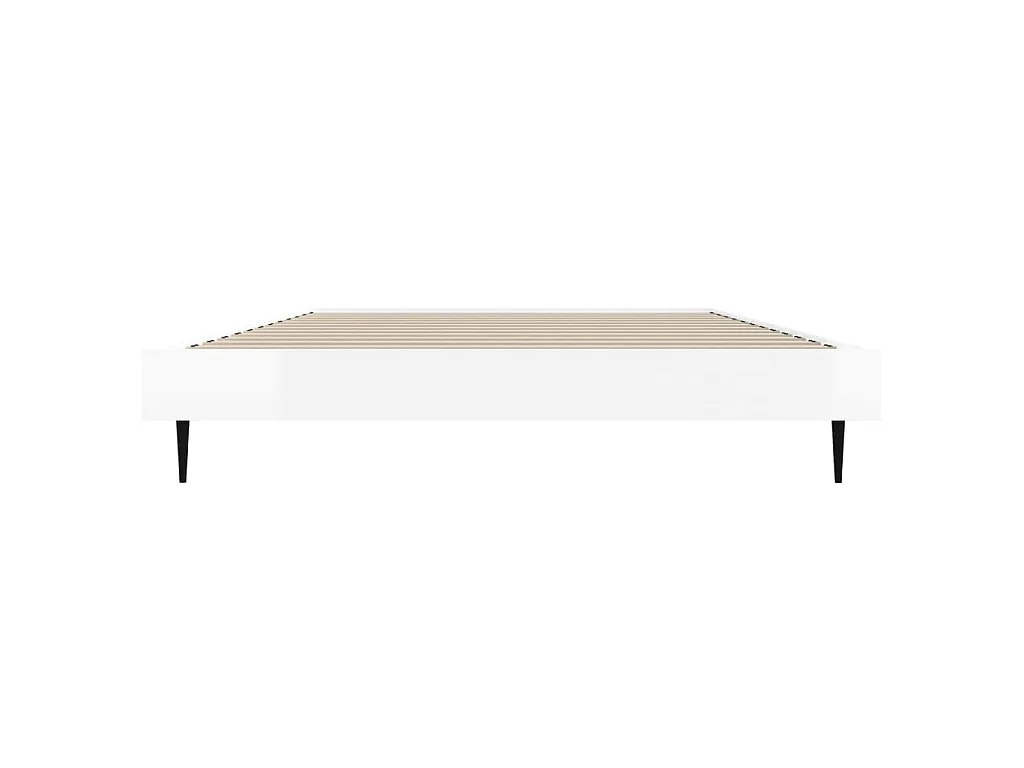 Cadre de lit sans matelas blanc brillant 90x200 cm