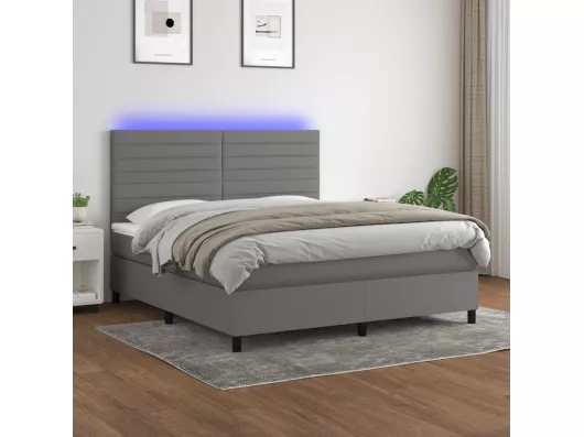 Kauf Unique Boxspringbett mit Matratze & LED Dunkelgrau 160x200 cm Stoff