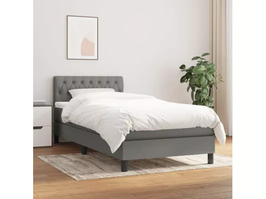 Kauf Unique Boxspringbett mit Matratze Dunkelgrau 90x190 cm Stoff