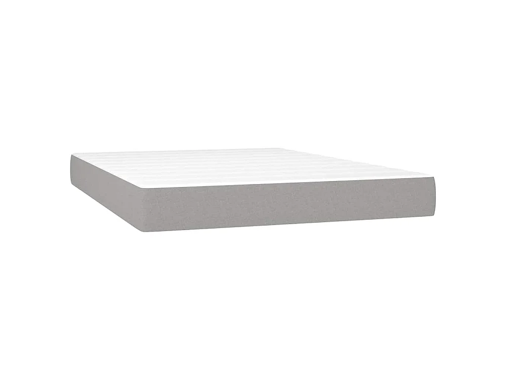 Boxspring met matras stof lichtgrijs 140x190 cm