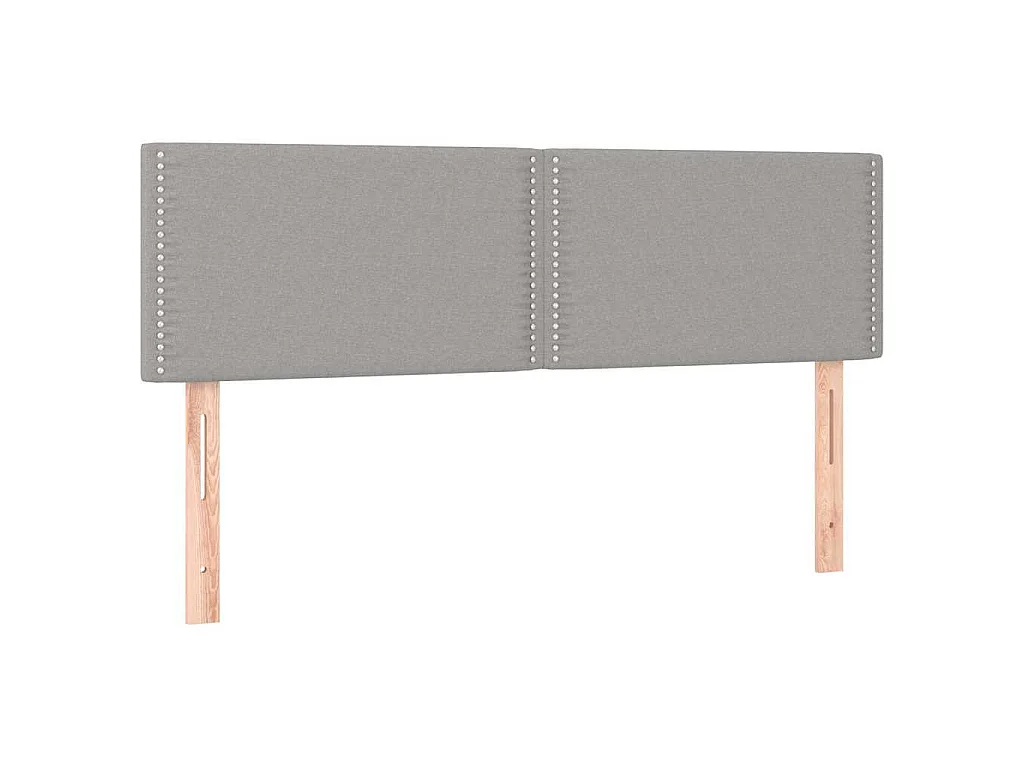 Boxspring met matras stof lichtgrijs 140x190 cm