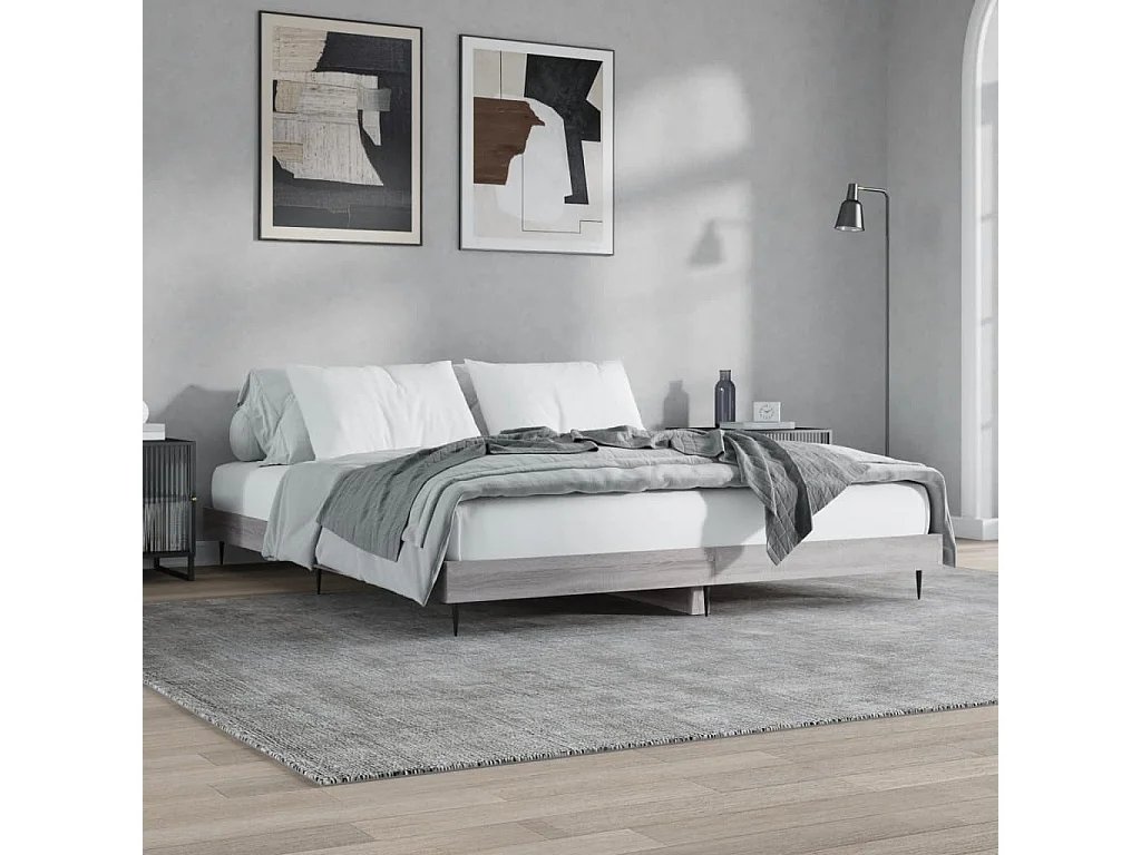 Giroletto senza Materasso Grigio Sonoma 180x200 cm Truciolato