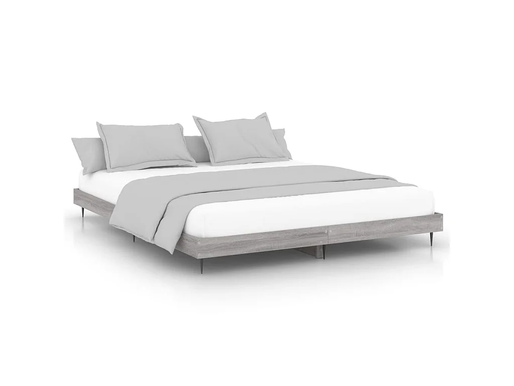 Cadre de lit sans matelas sonoma gris 180x200 cm