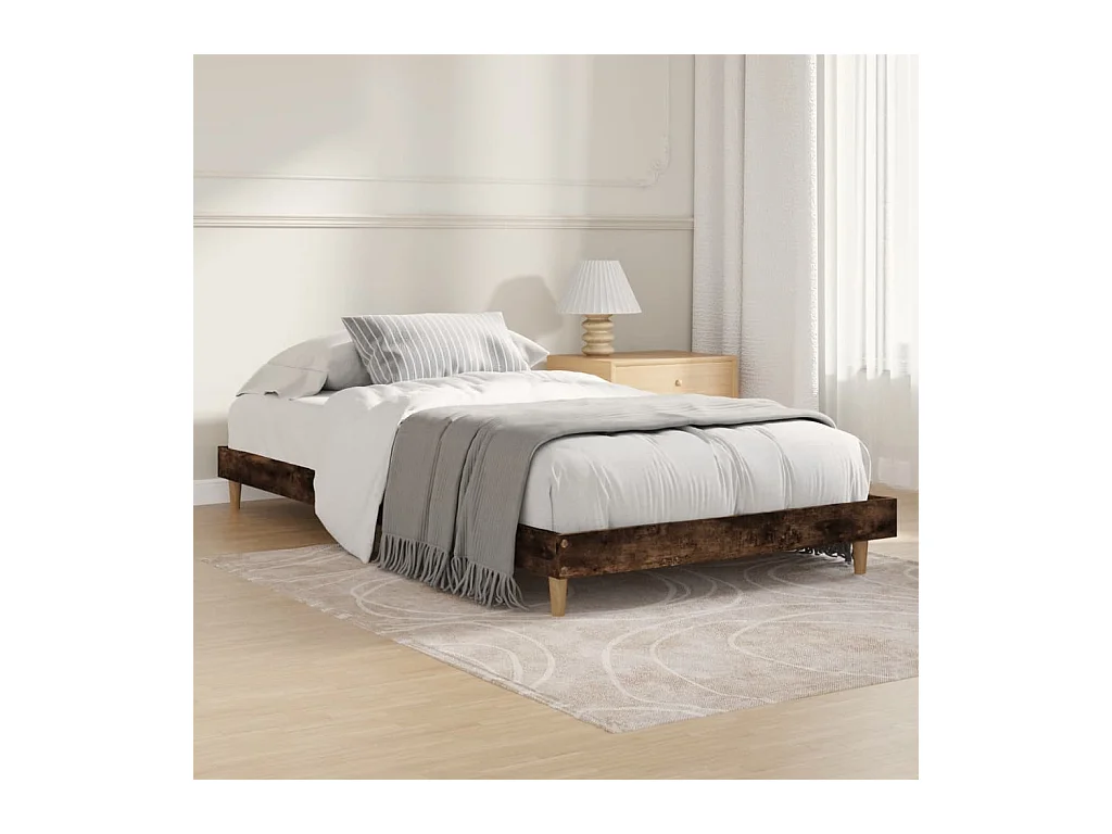 Bedframe zonder matras hout gerookt eikenkleurig 100x200 cm