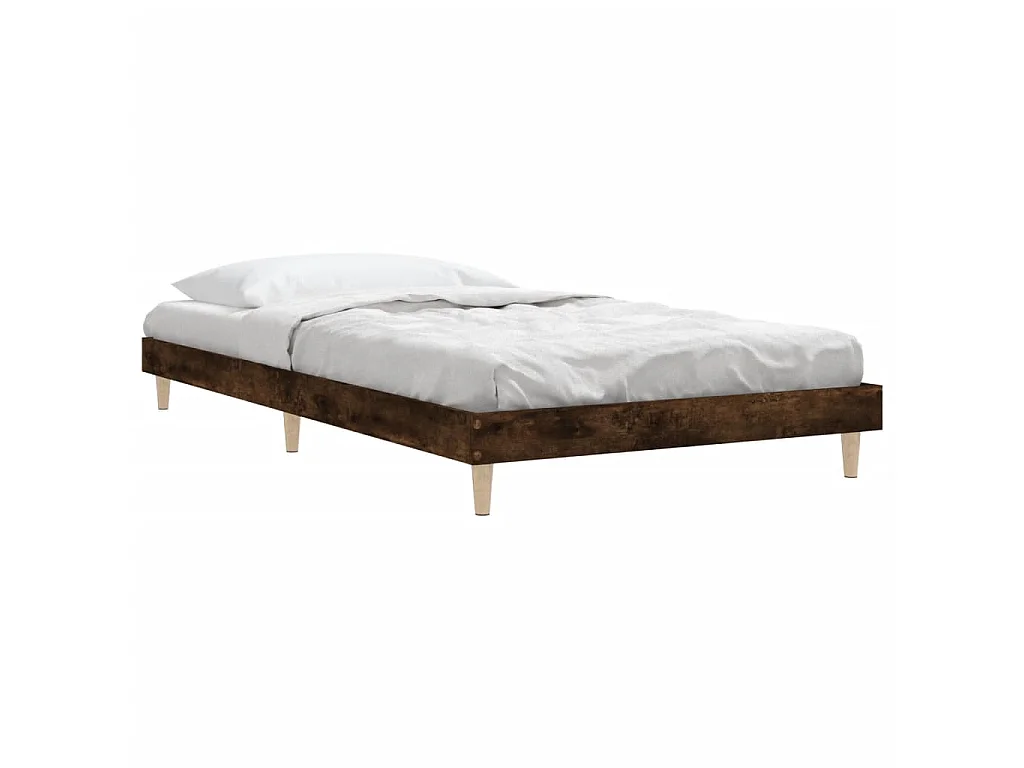 Cadre de lit sans matelas chêne fumé 100x200 cm bois ingénierie