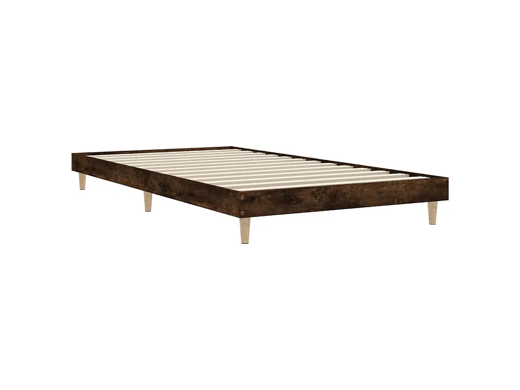 Cadre de lit sans matelas chêne fumé 100x200 cm bois ingénierie