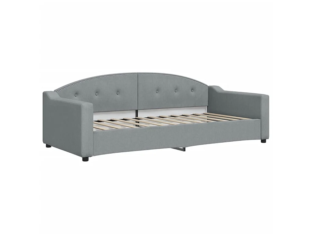 Tagesbett Hellgrau 90x200 cm Stoff