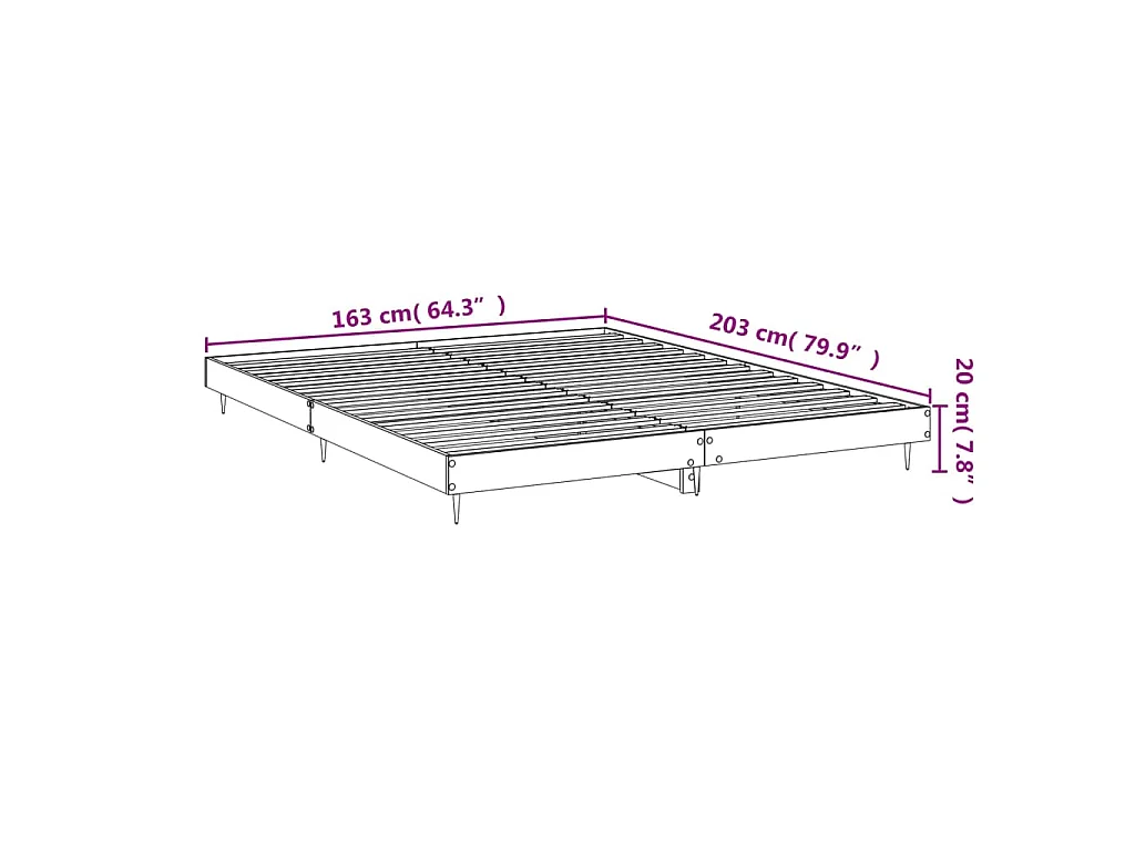 Cadre de lit sans matelas blanc brillant 160x200 cm
