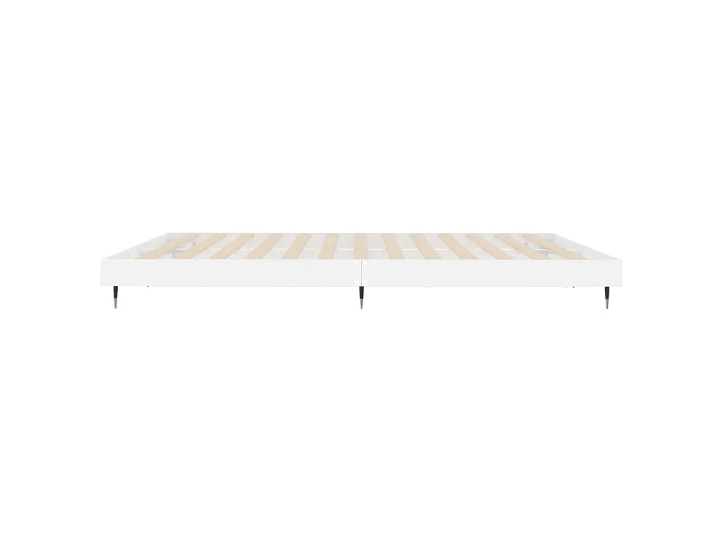 Cadre de lit sans matelas blanc brillant 160x200 cm