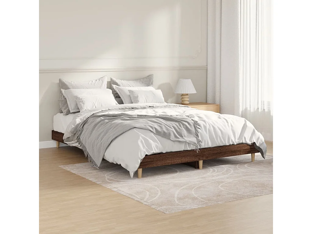 Cadre de lit sans matelas chêne marron 140x190 cm