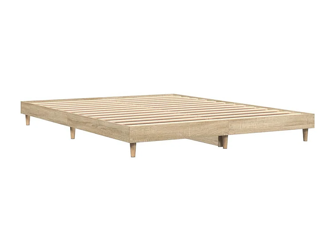 Bedframe bewerkt hout sonoma eikenkleurig 135x190 cm