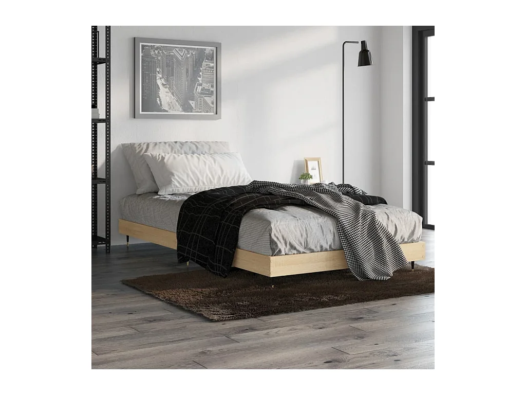 Cadre de lit sans matelas chêne sonoma 90x200 cm