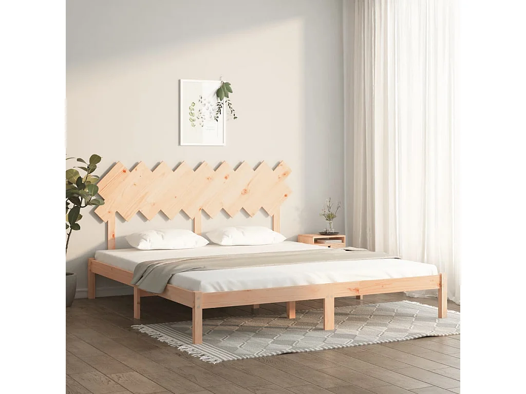 Cadre de lit sans matelas 180x200 cm bois massif