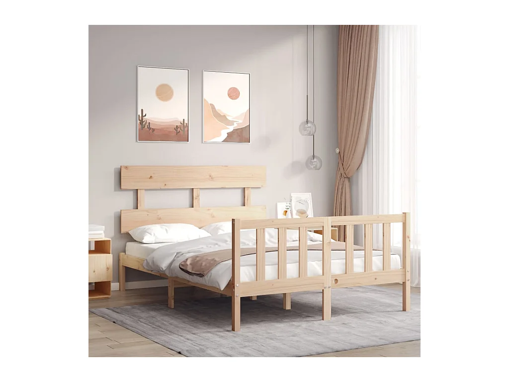 Massivholzbett ohne Matratze 140x200 cm Kiefernholz