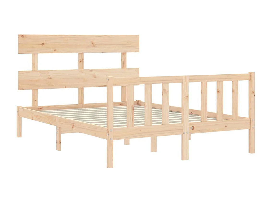 Cama sem colchão 140x200 cm madeira de pinho maciça