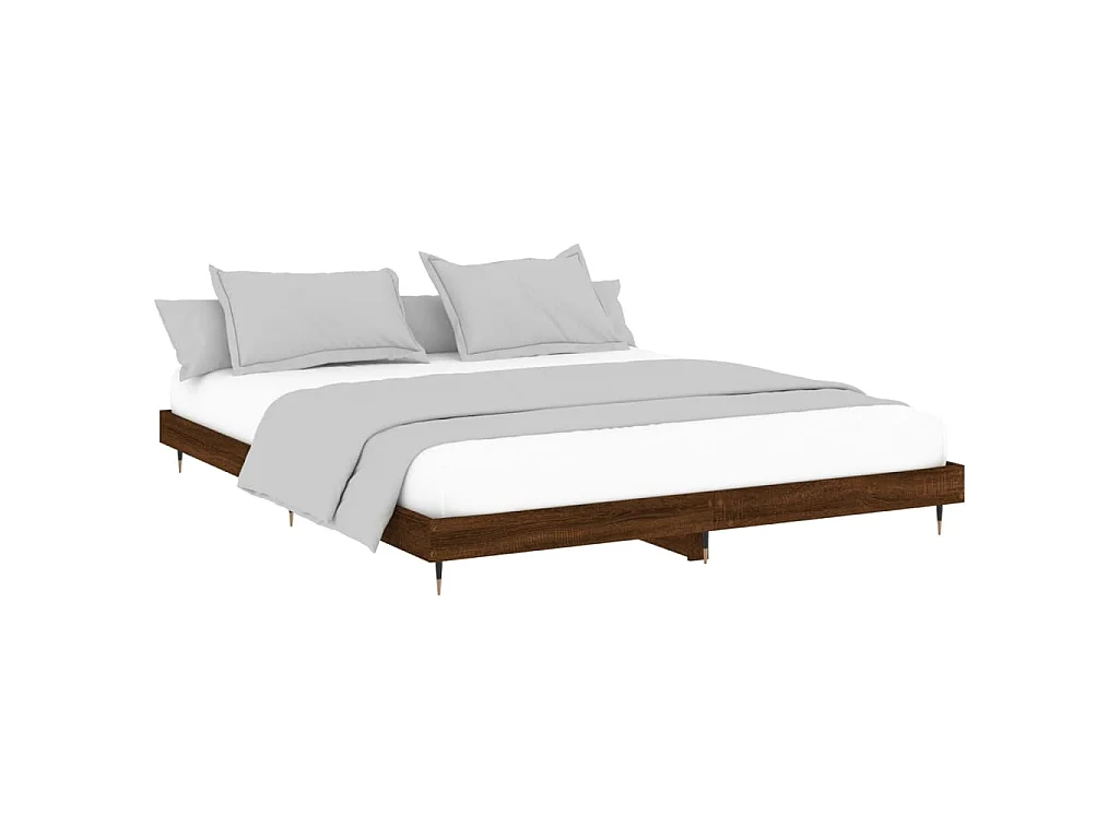 Bedframe zonder matras 200x200 cm spaanplaat bruin eikenkleurig