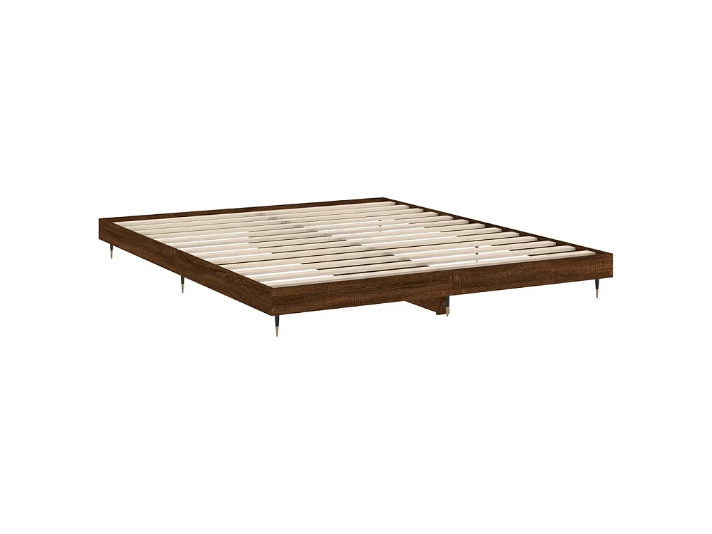 Bedframe zonder matras 200x200 cm spaanplaat bruin eikenkleurig