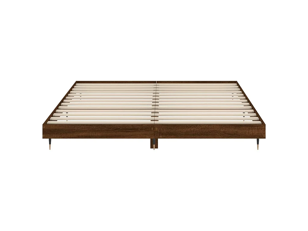 Bedframe zonder matras 200x200 cm spaanplaat bruin eikenkleurig