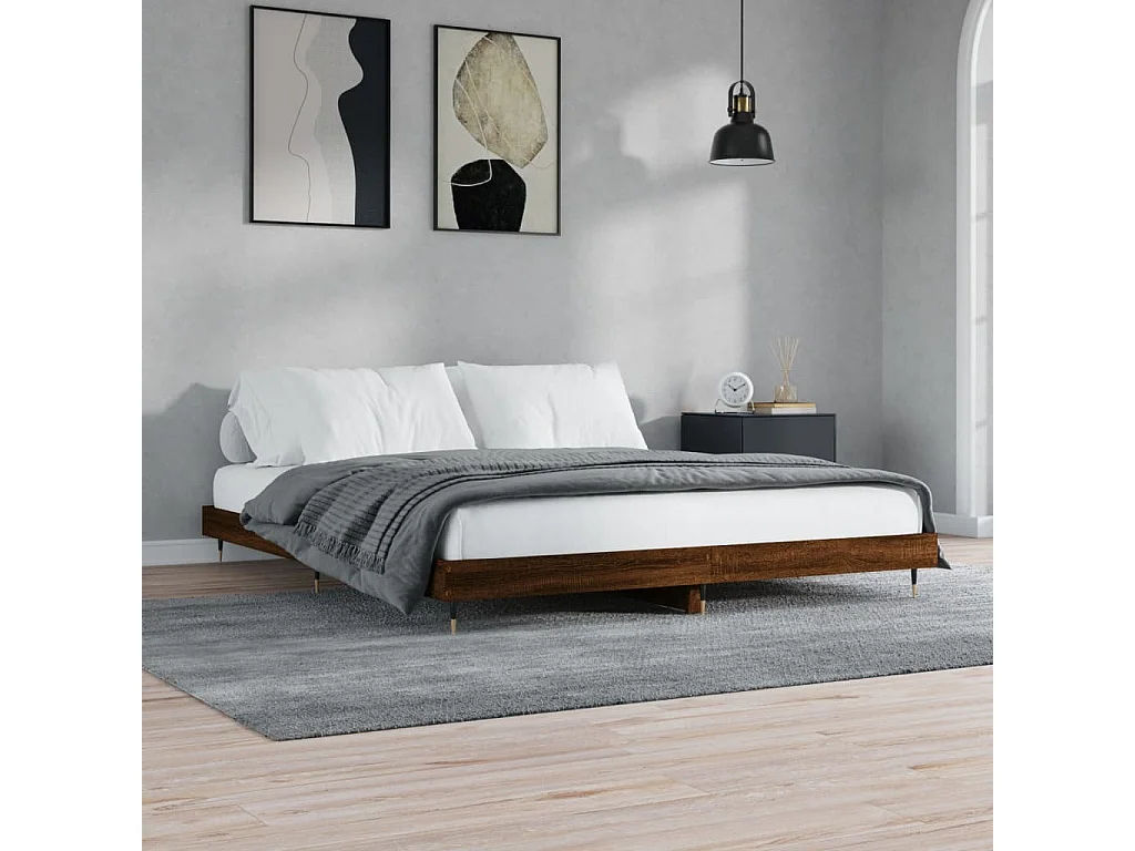 Cadre de lit sans matelas chêne marron 200x200 cm