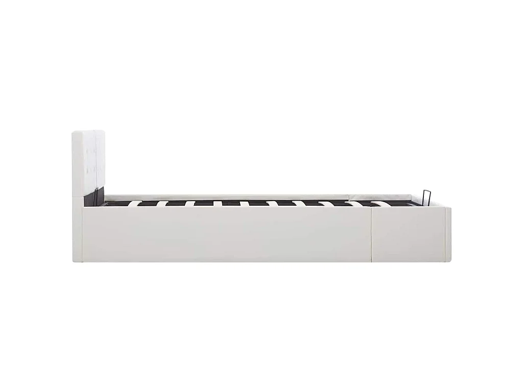 Bedframe met opbergruimte hydraulisch kunstleer wit 120x200 cm