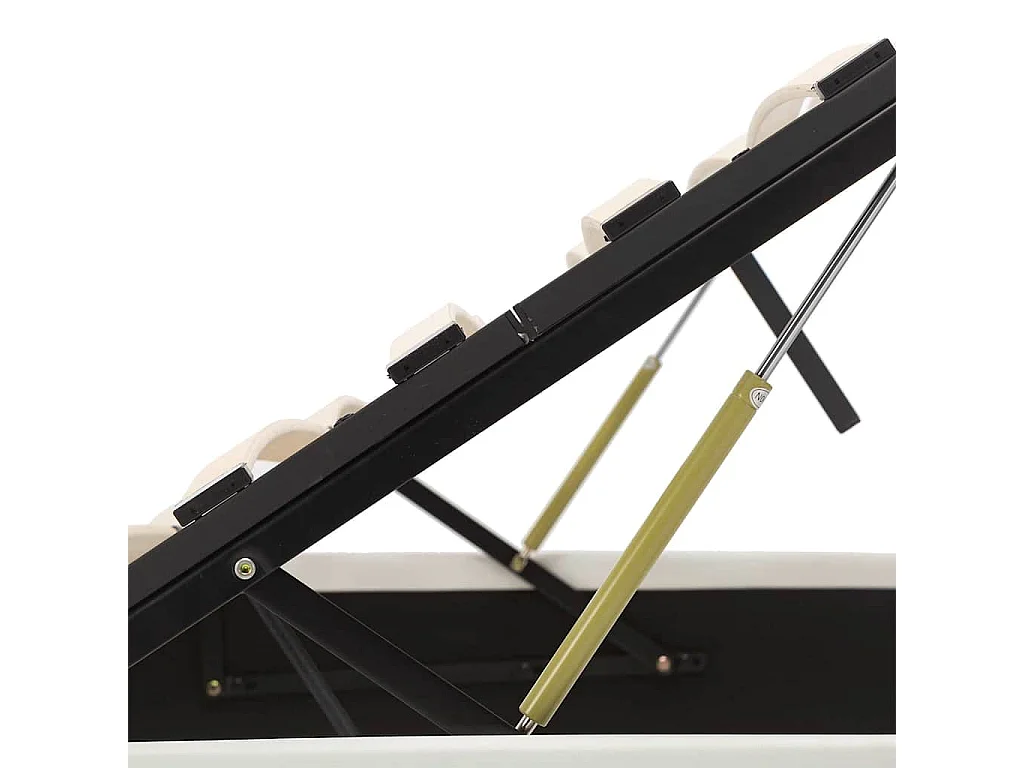 Bedframe met opbergruimte hydraulisch kunstleer wit 120x200 cm