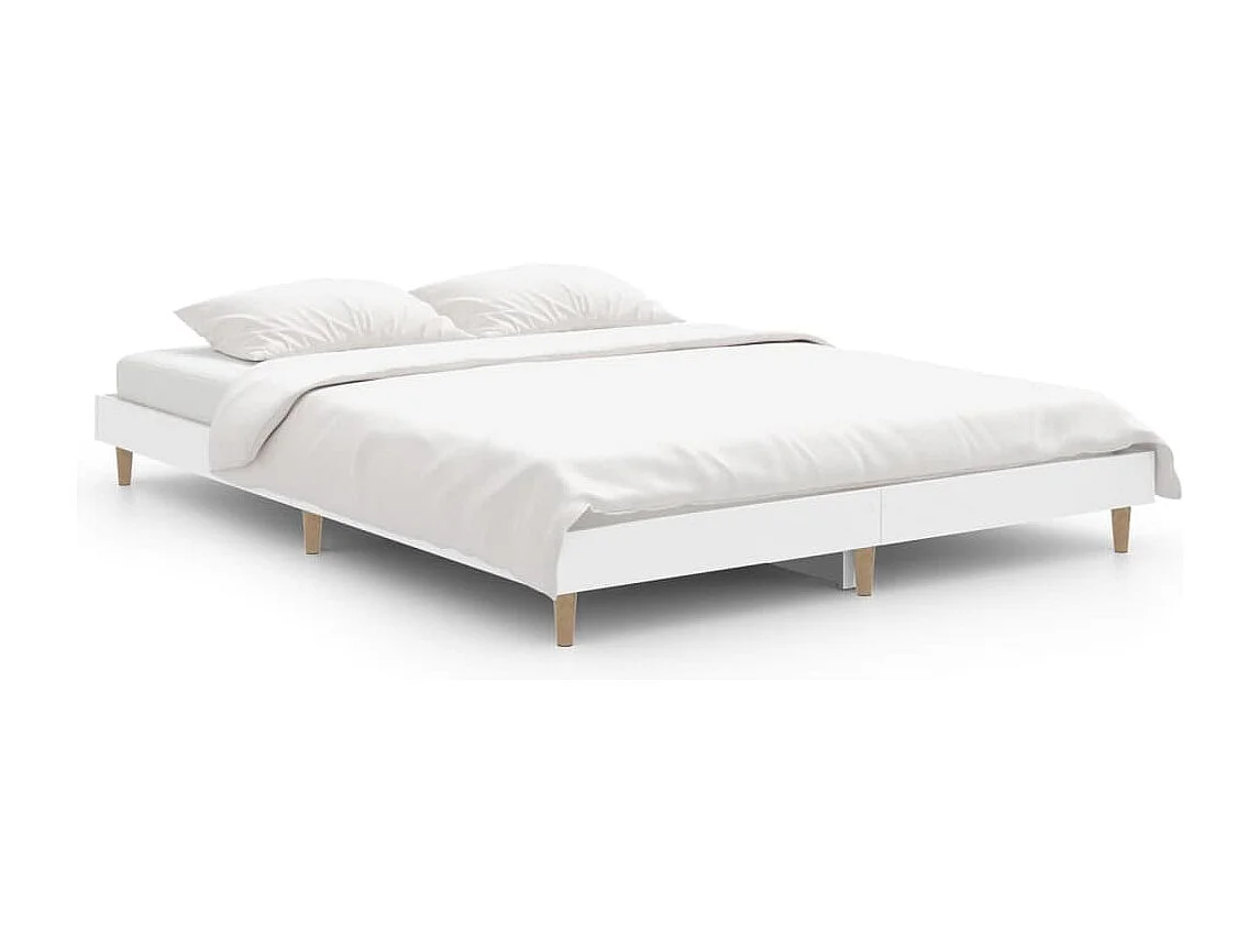 Cadre de lit sans matelas blanc 140x190 cm bois d'ingénierie