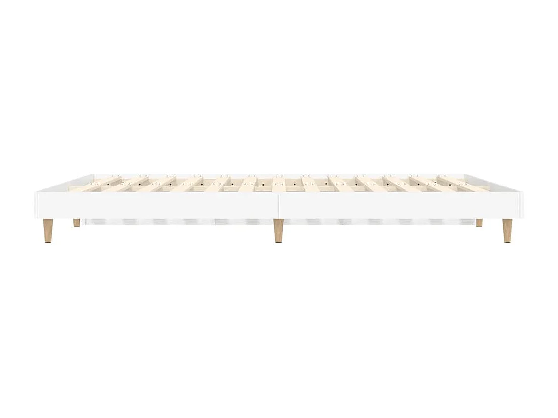 Cadre de lit sans matelas blanc 140x190 cm bois d'ingénierie