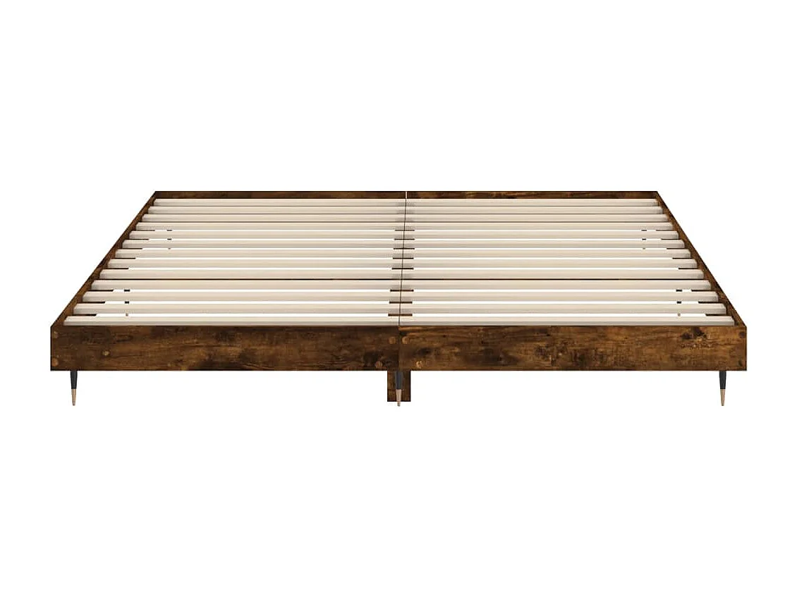 Cadre de lit sans matelas chêne fumé 200x200 cm bois ingénierie