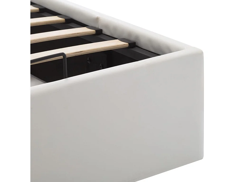 Giroletto con Contenitore Idraulico Bianco Similpelle 140x200cm