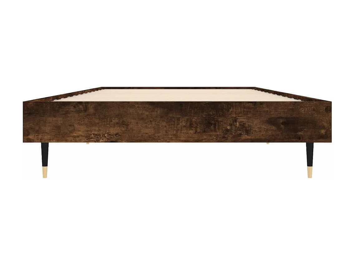 Cadre de lit sans matelas chêne fumé 75x190cm bois d'ingénierie