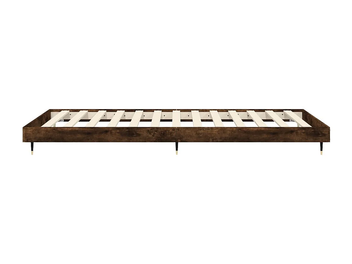Cadre de lit sans matelas chêne fumé 75x190cm bois d'ingénierie
